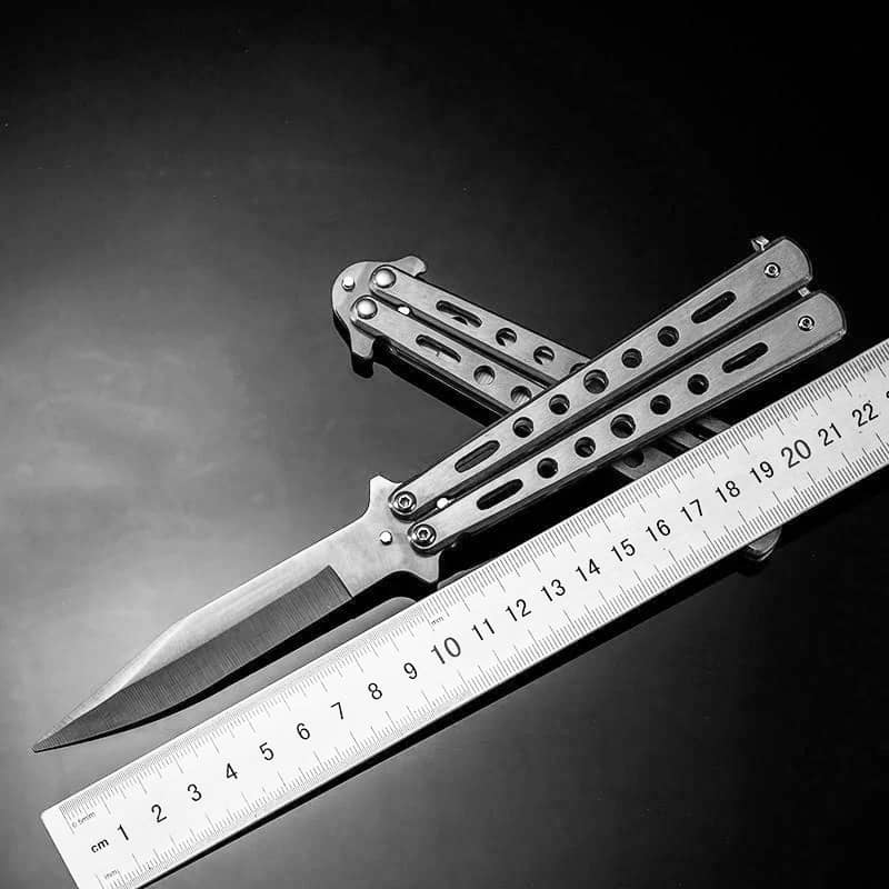 Couteau papillon argent – Image 2