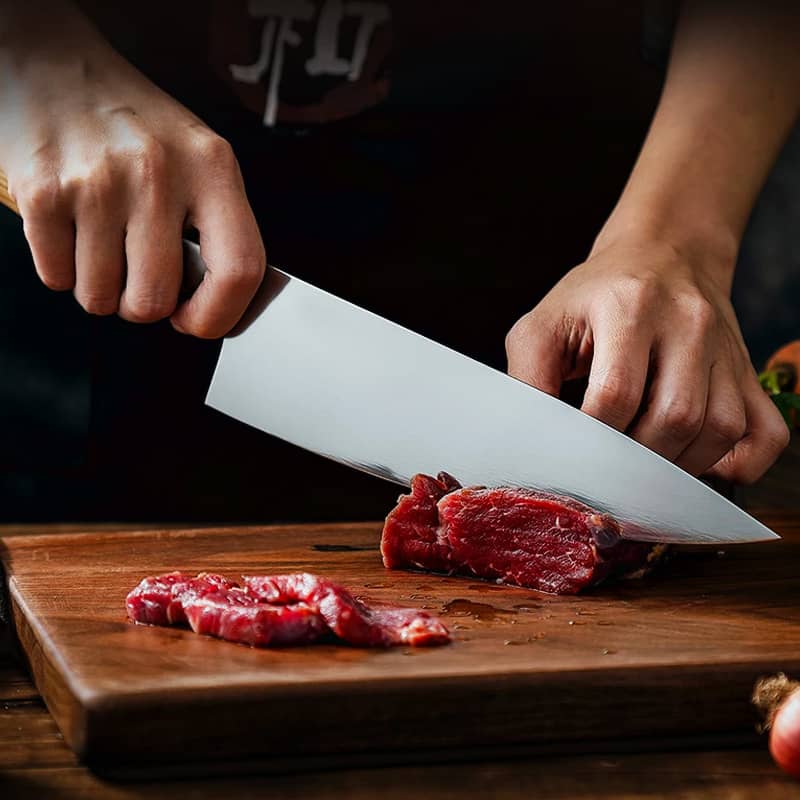 Sunnecko 3pcs Couteaux Japonais de Cuisine en Acier Inoxydable 56HRC, Set Couteau  Cuisine Professionnel avec Manche Bois, Couteau de Chef 20cm, Couteau à  Viande 13cm, Couteau Office 9cm : : Cuisine et