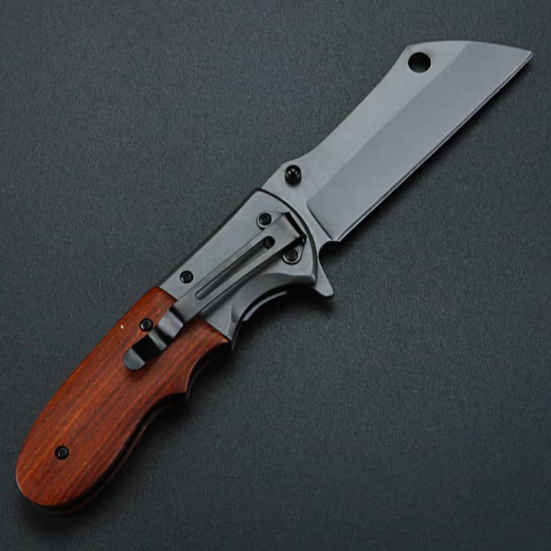 Couteau de chasse pliant en acier au carbone – Image 2