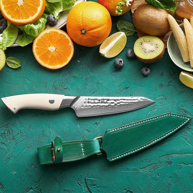 Couteau éminceur forgé avec son etui de cuir